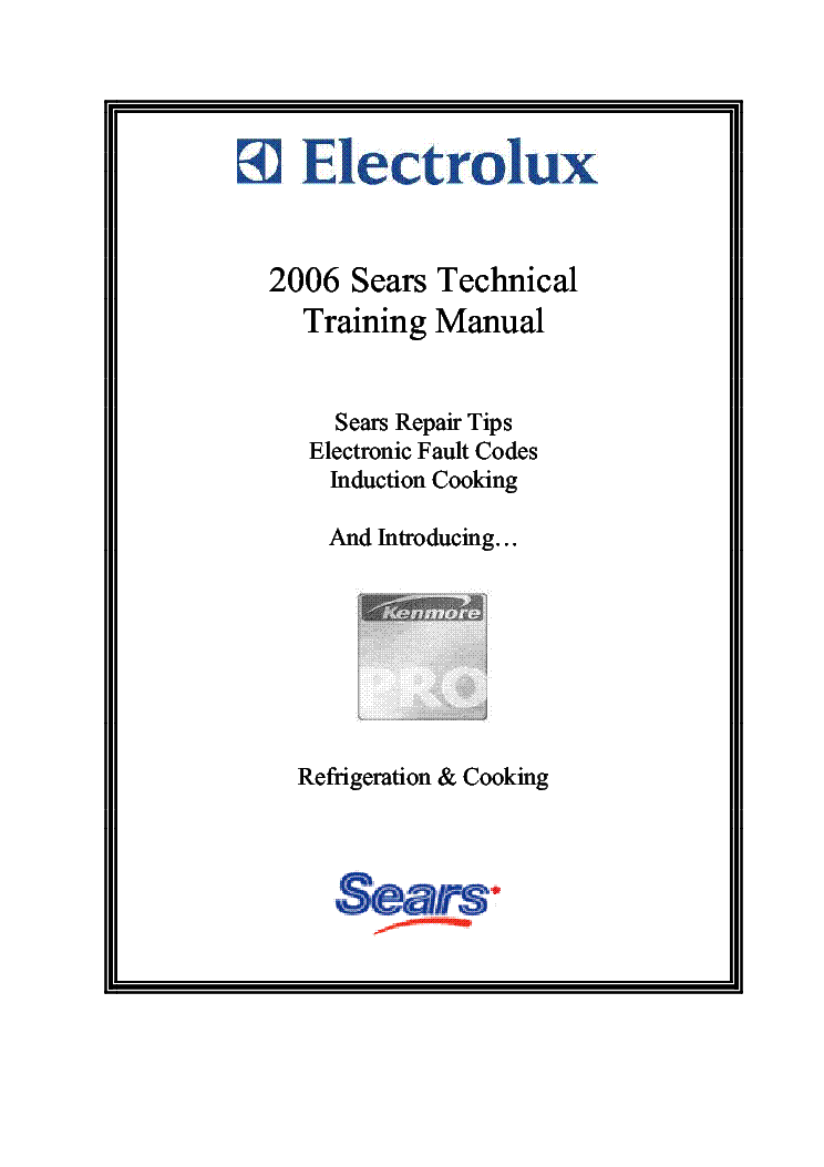 ELECTROLUX KENMORE SEARS FRIGIDAIR AND OVEN REPAIR TIPS TECHNICAL TRAINING 2006 SM service manual (1st page)