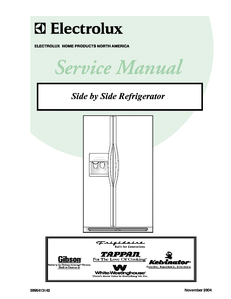 ELECTROLUX SIDE BY SIDE 2004 service manual (1st page)