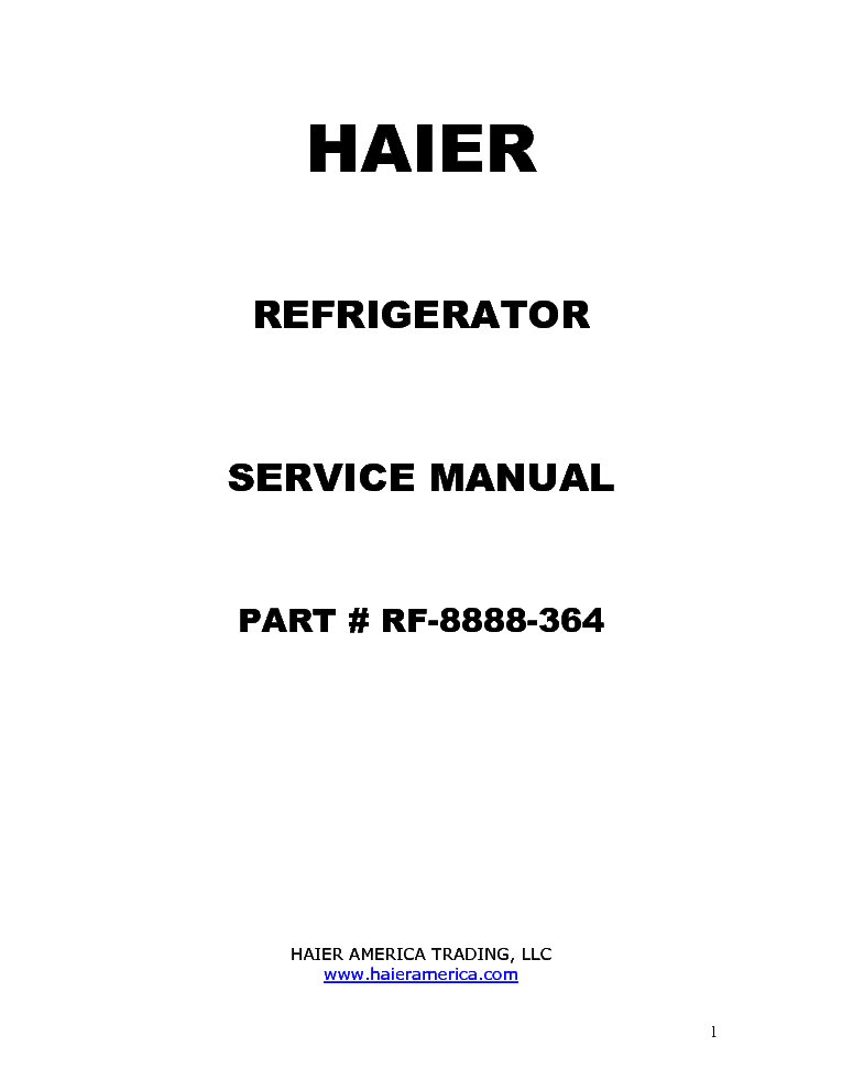HAIER BC117LB LW ESR042PBB PWW service manual