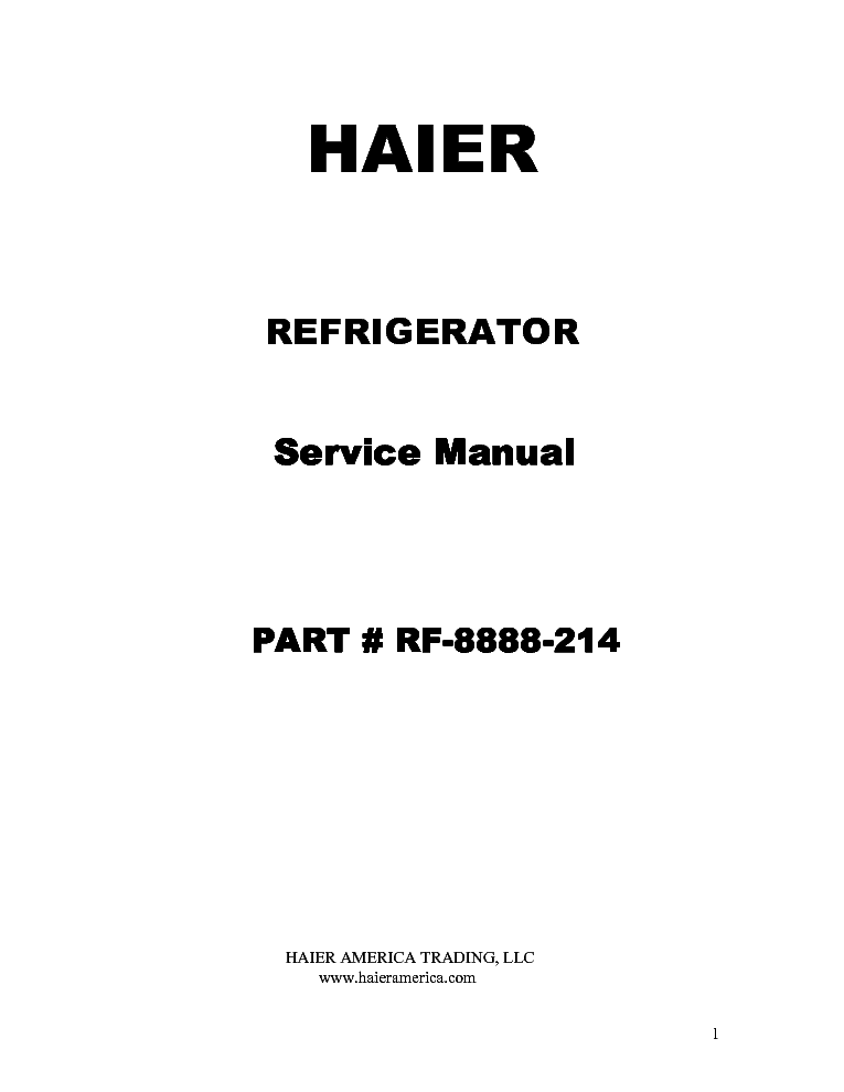 HAIER BC51 B service manual