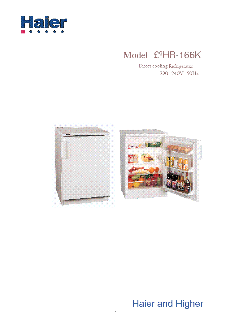 HAIER HR-166K service manual