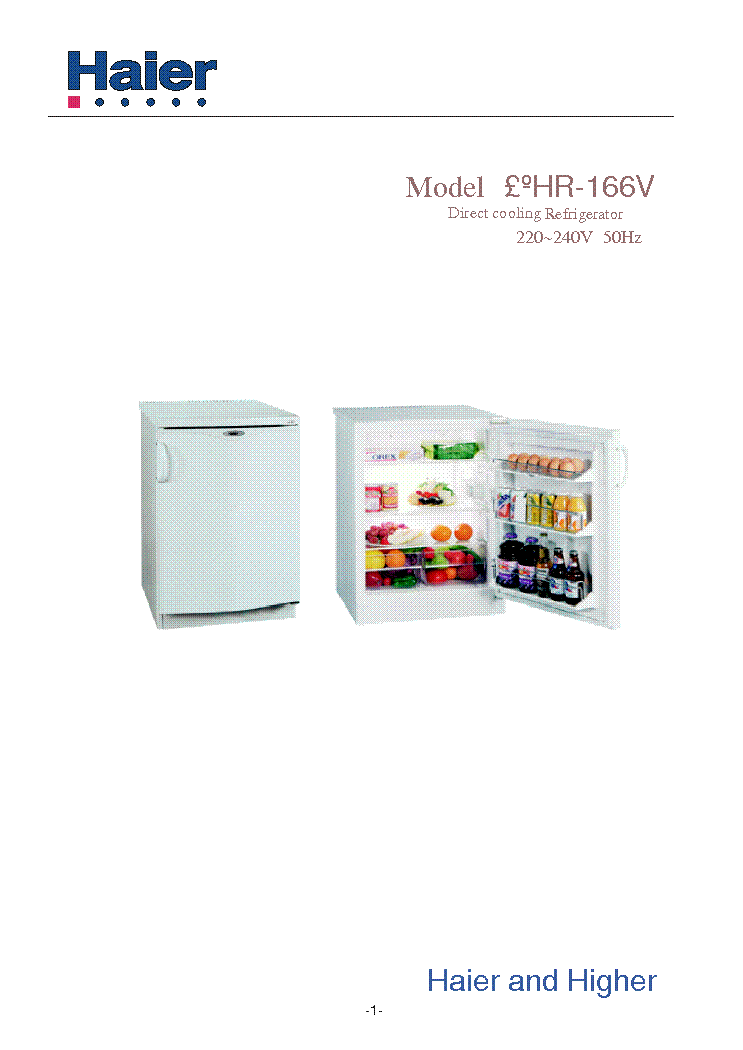 HAIER HR-166V service manual