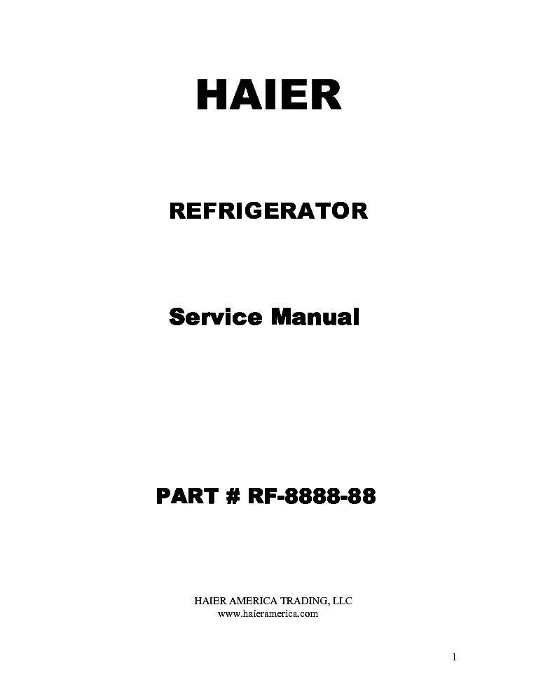HAIER HRQ02WNAWW service manual