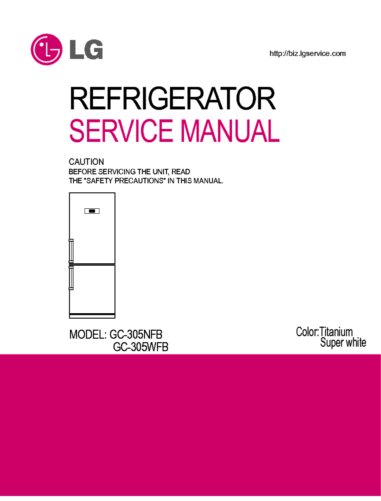 LG GC-305WFB GC-305NFB SM Service Manual download, schematics, eeprom ...