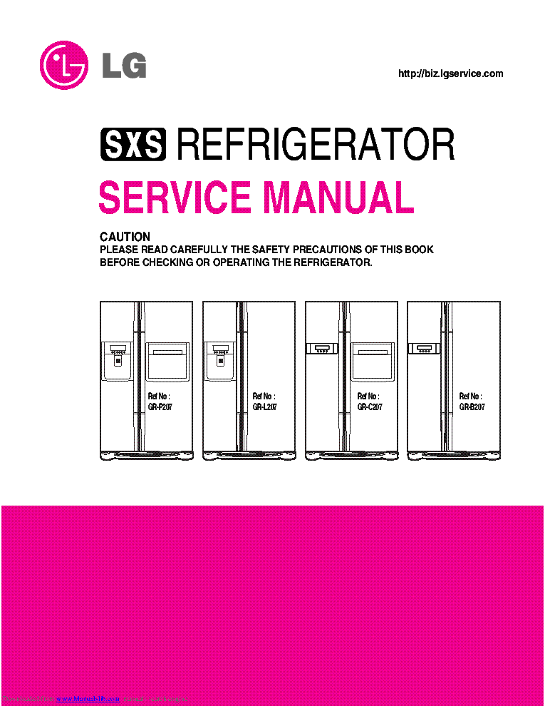 LG GR-P207 GR-L207 GR-C207 GR-B207 SM Service Manual download ...