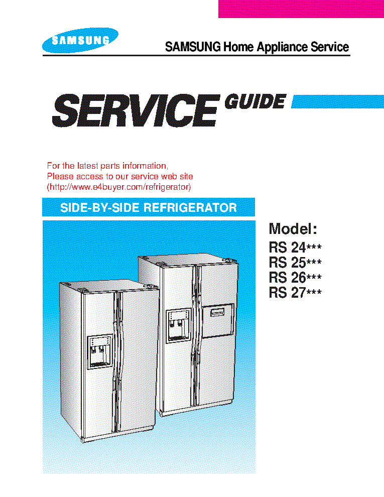 SAMSUNG RS24 25 26 27XXX SM service manual (1st page)