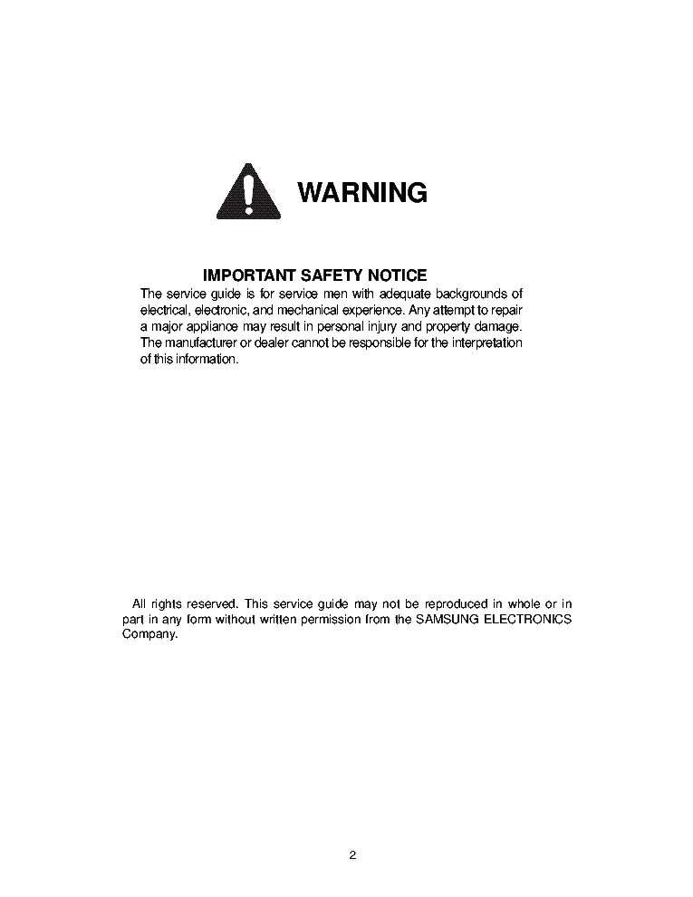 SAMSUNG RS24 25 26 27XXX SM service manual (2nd page)