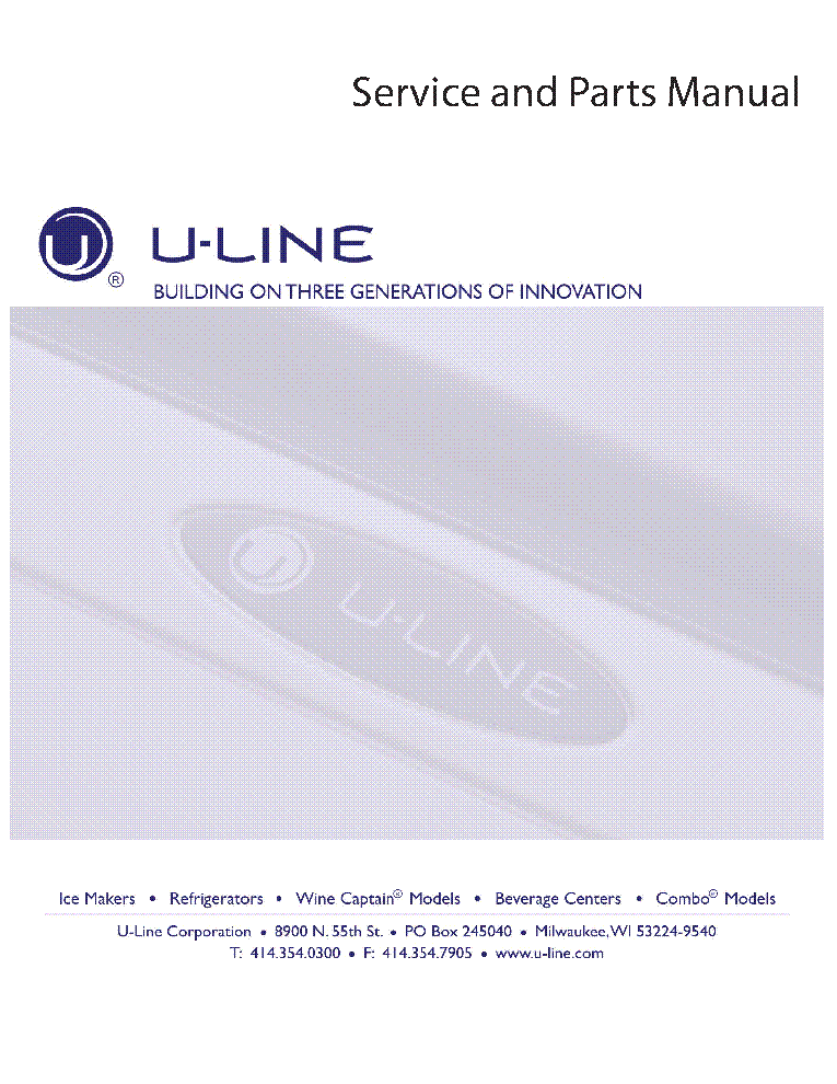ULINE U2278 2175 2115 1175 1115 ALL SERIS REFRIGERATORS SM INFOS