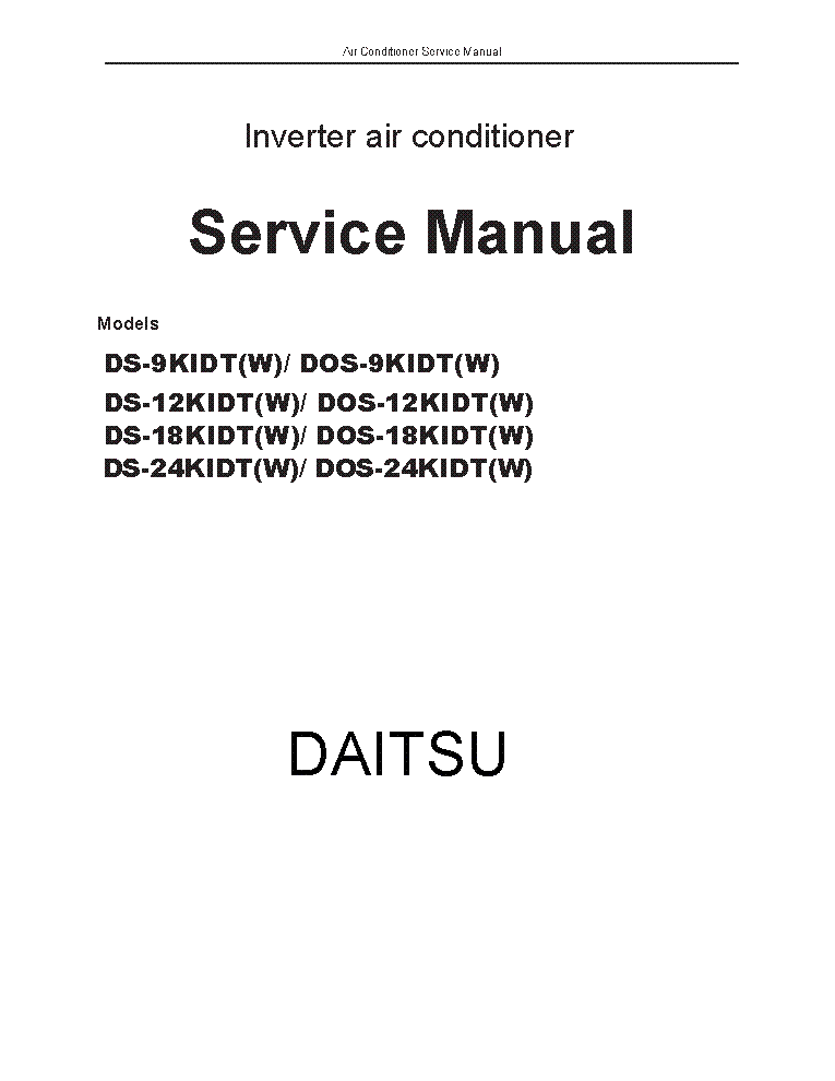 DAITSU DS-9,12,18,24KIDT DOS-9,12,18,24KIDT SM service manual (1st page)