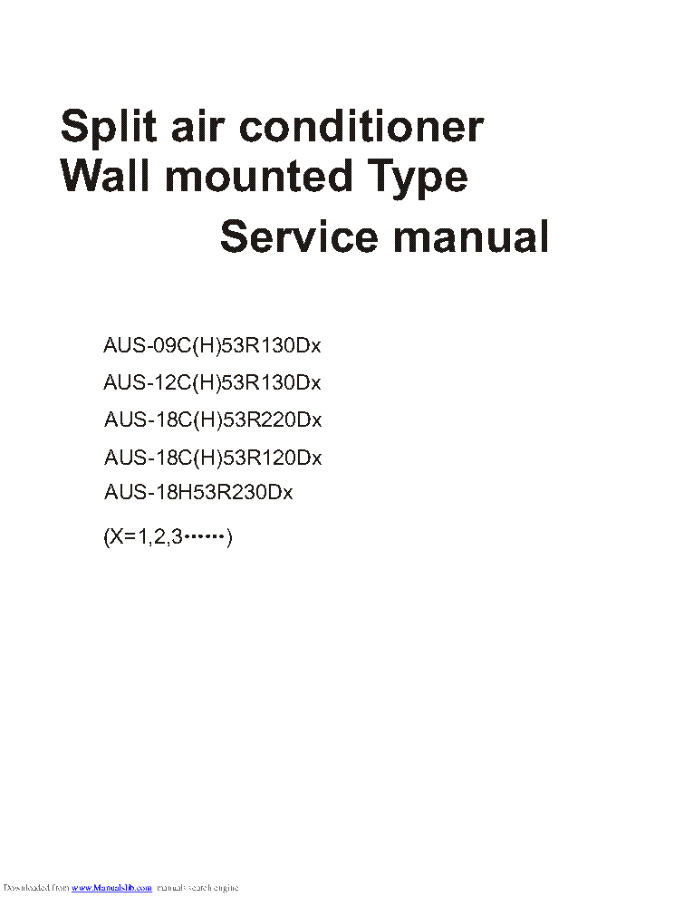 GALANZ DIMARZON AUS-09C H 53R130DX AUS-12C AUS-18C SERVICE MANUAL service manual