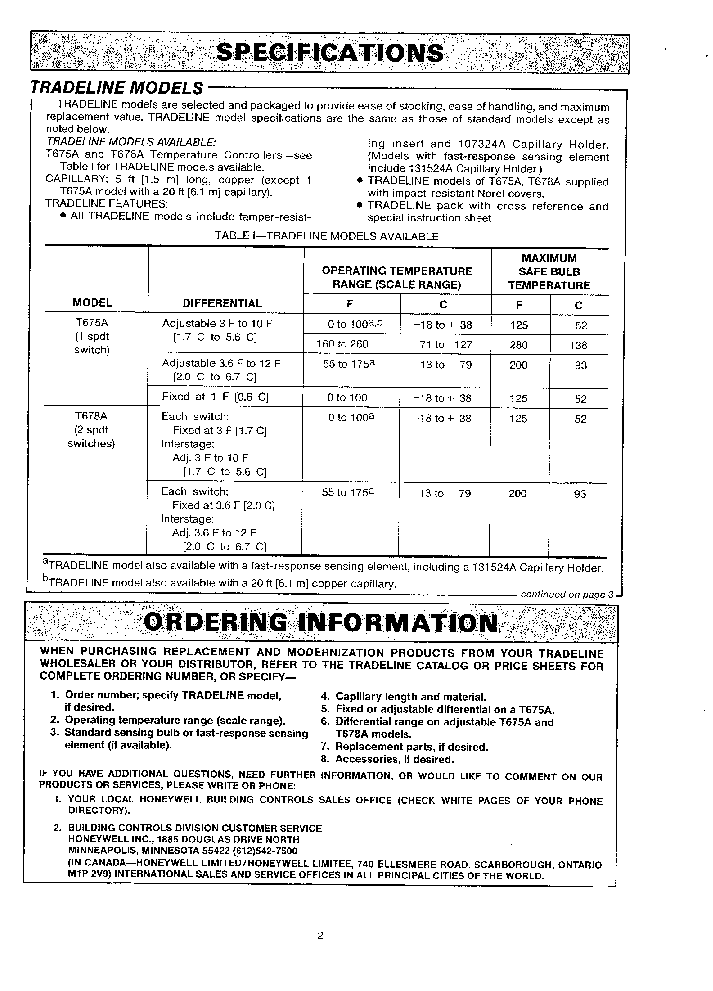 HONEYWELL T675A B T678A Service Manual Download, Schematics, Eeprom ...