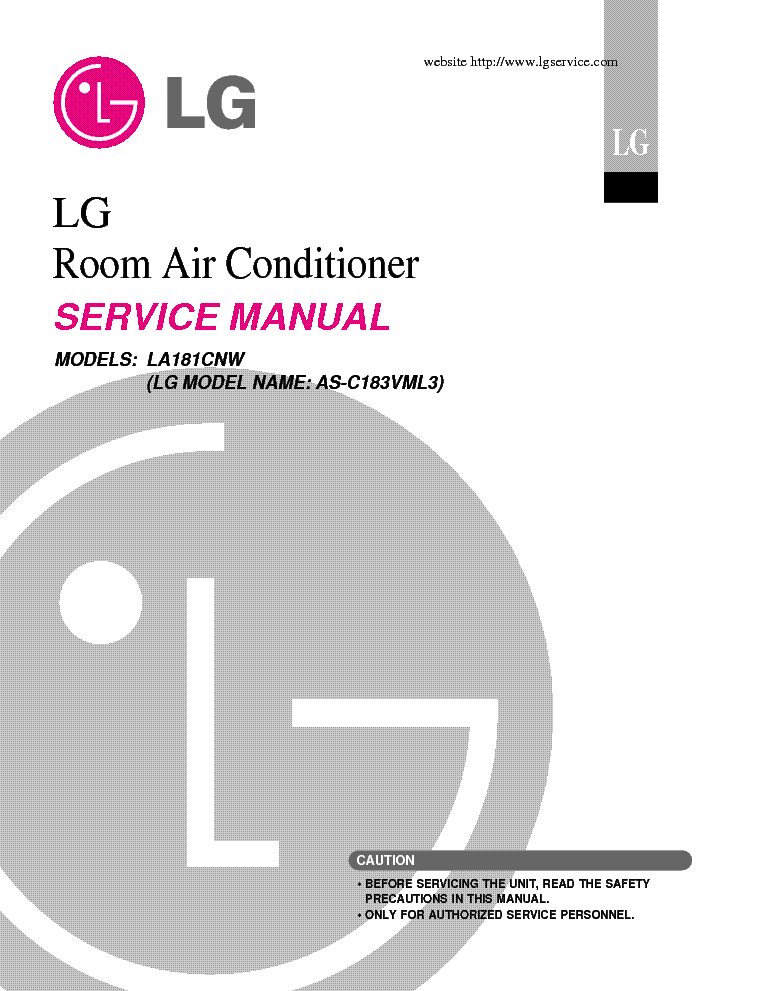 LG LA181CNW AS-C183VML3 service manual