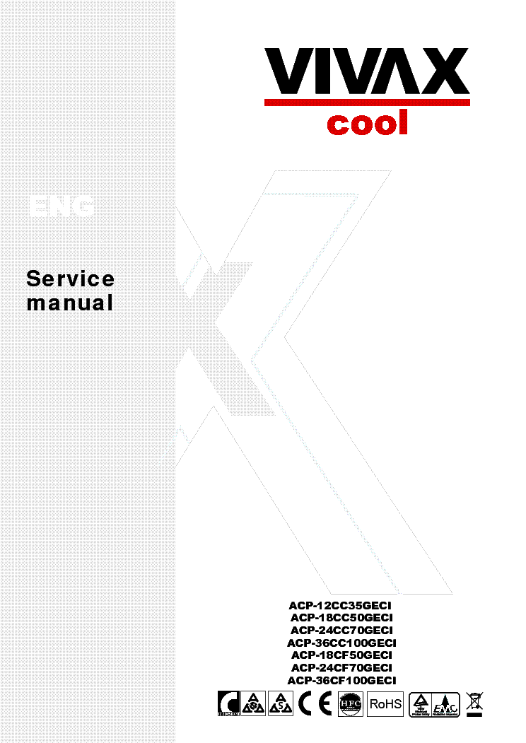 VIVAX ACP-12 18 24 36CC GECI SERVICE MANUAL 2011 service manual