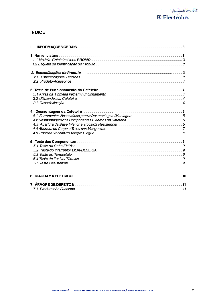 ELECTROLUX PROMO SM service manual (2nd page)