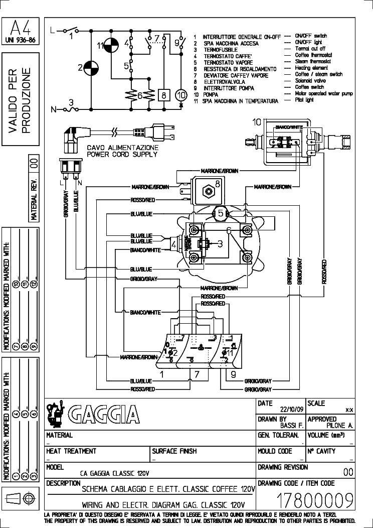 Gaggia Classic Wiring Diagram Pdf