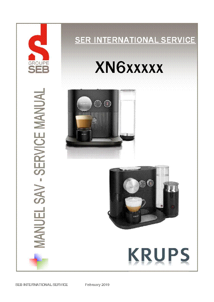 KRUPS XN601810 SM service manual (1st page)