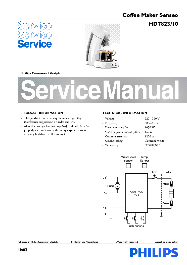 PHILIPS HD7823-11 service manual (1st page)