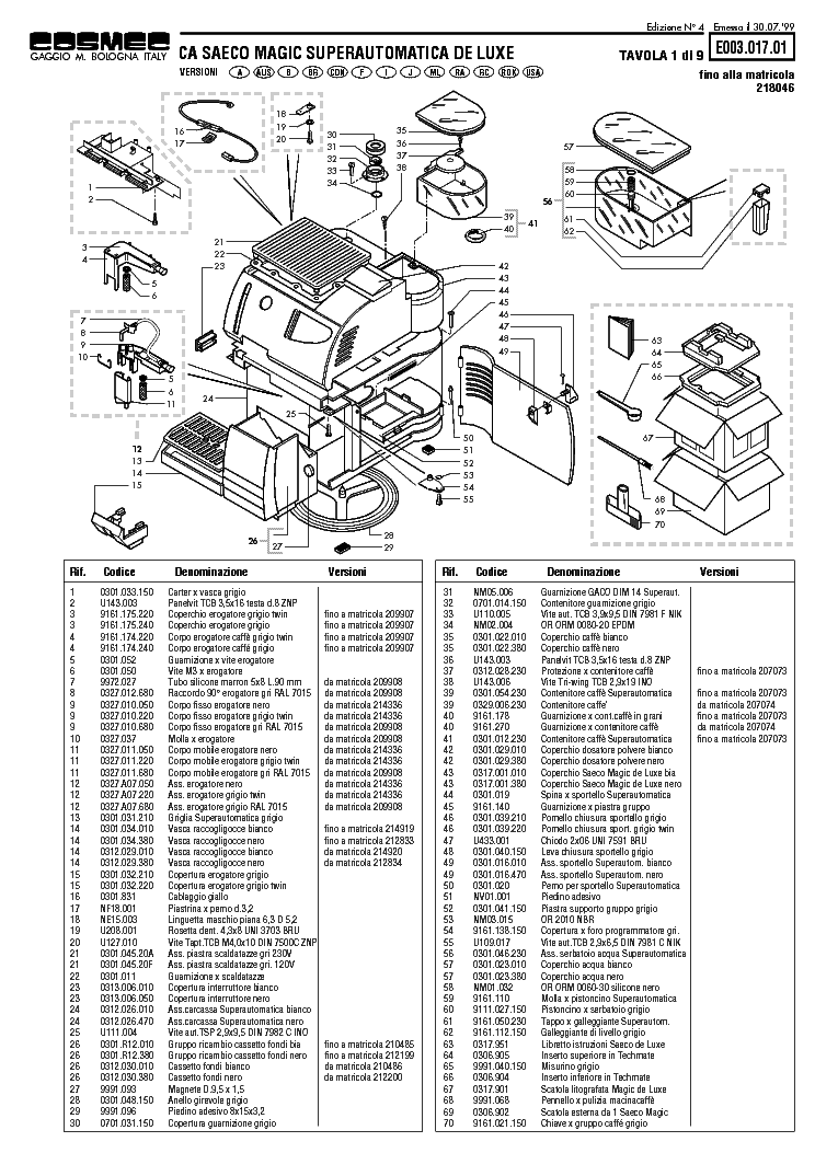 SAECO MAGIC-SUPERAUTOMATICA-DE-LUXE ED-4 Service Manual download