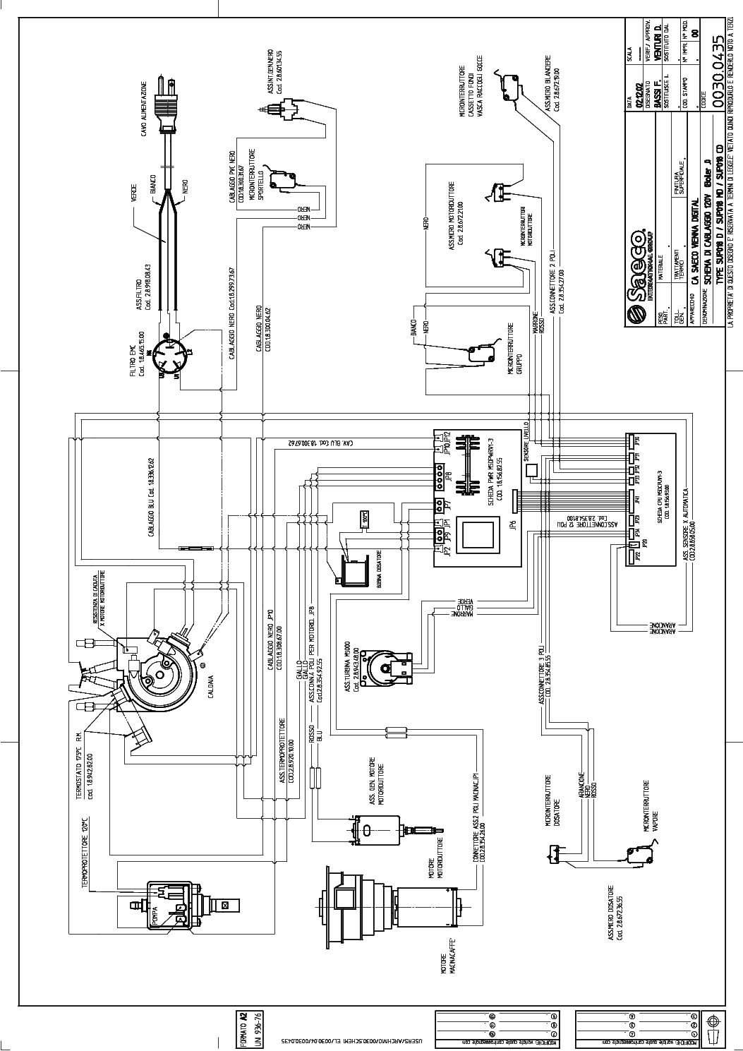 SAECO-VIENNA DIGITAL KAVEFOZOGEP Service Manual download, schematics