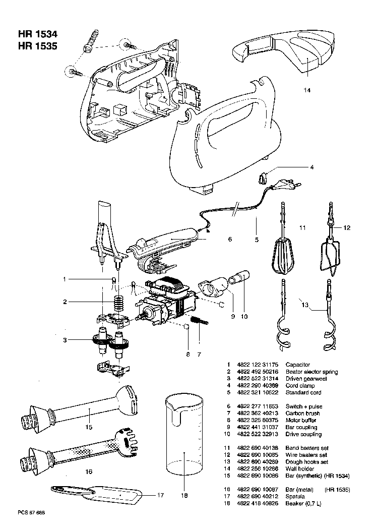 PHILIPS HR-1534 1535 MIXER service manual (2nd page)