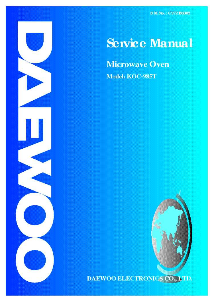 DAEWOO KOC-985T service manual (1st page)