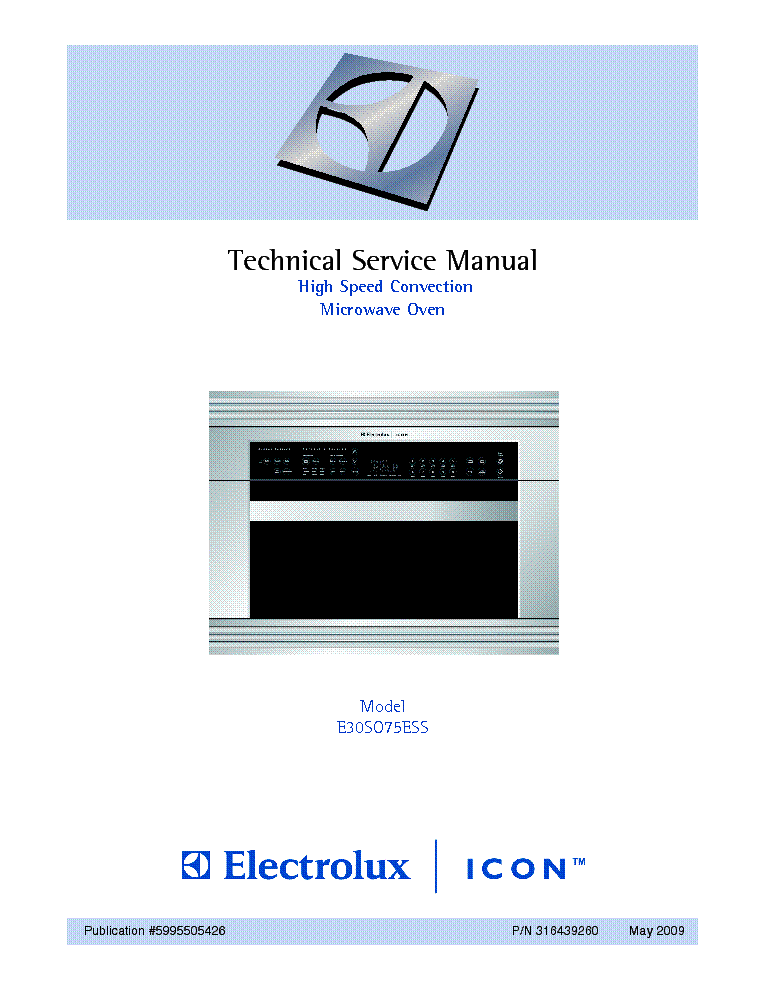 ELECTROLUX E30SO75ESS service manual (1st page)