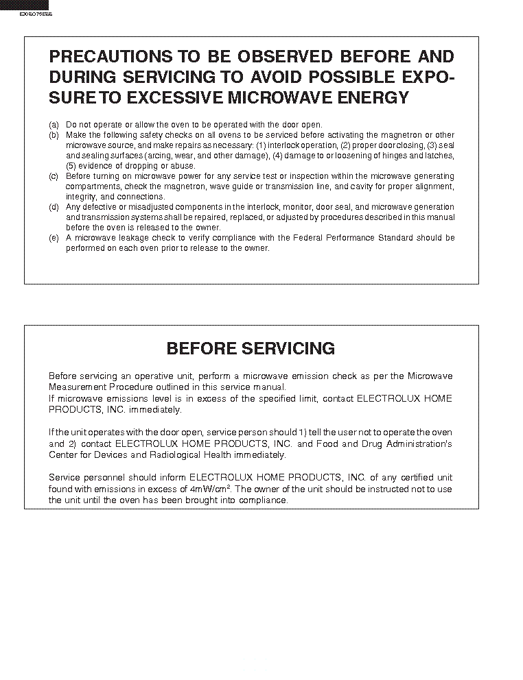 ELECTROLUX E30SO75ESS SM service manual (2nd page)