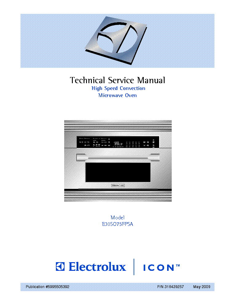 ELECTROLUX E30SO75FPS service manual (1st page)