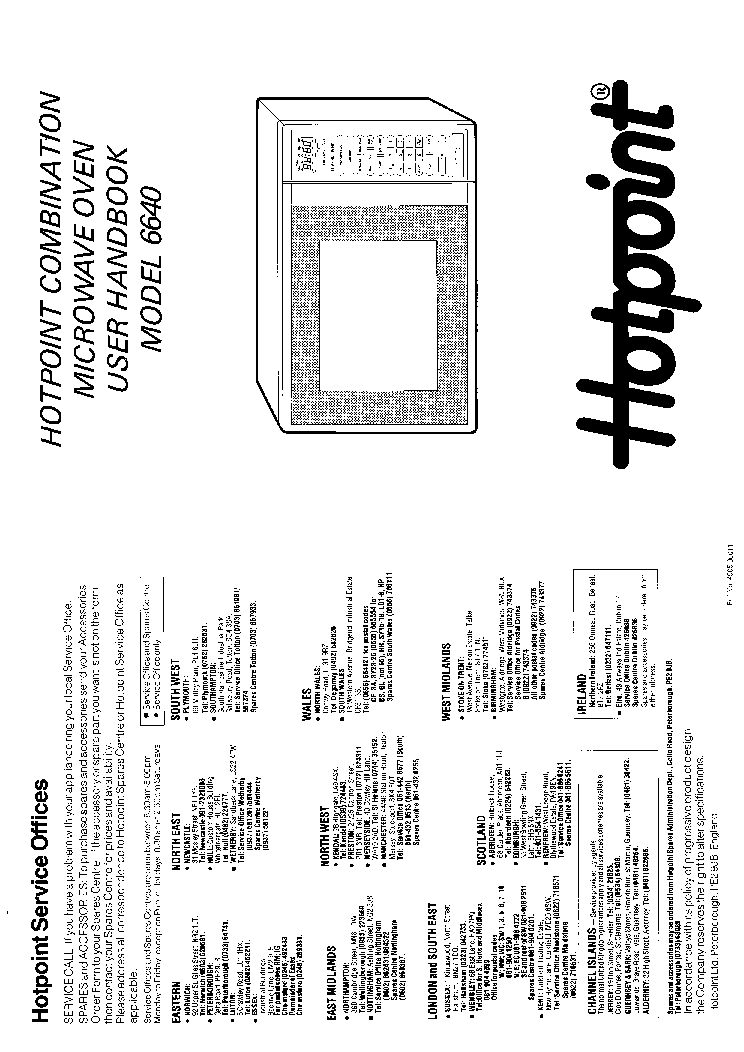 INDESIT HOTPOINT HB6640 service manual (1st page)