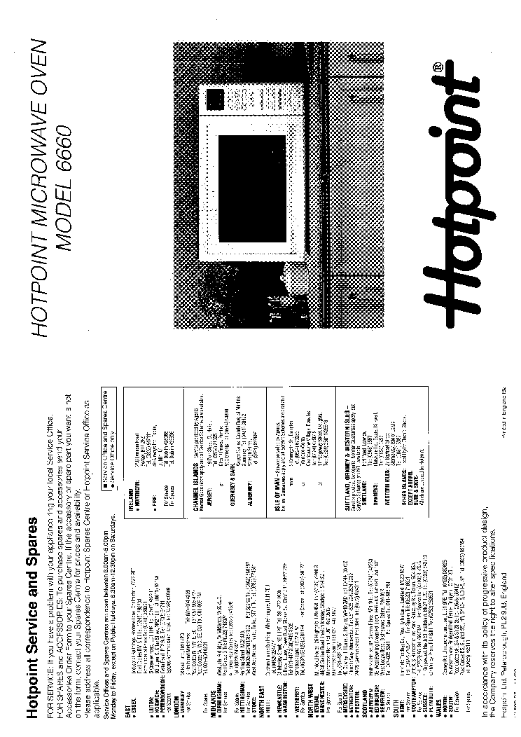 INDESIT HOTPOINT HB6660 service manual (1st page)