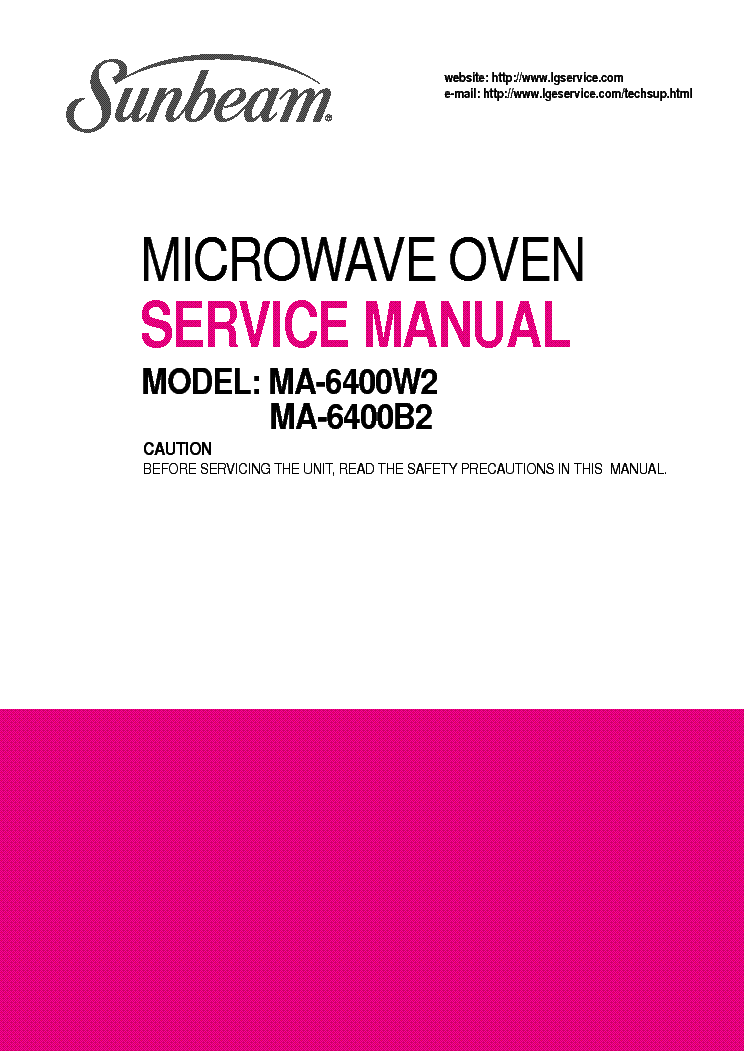 LG MA6400B2-MA6400W2 service manual