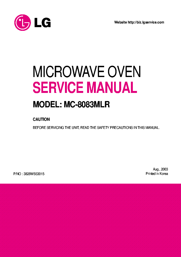 LG MC-8083MLR service manual (1st page)