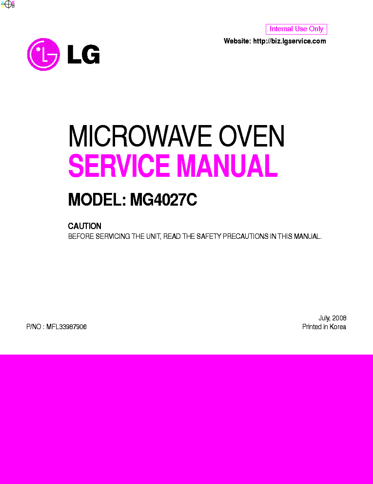 LG MG4027C service manual