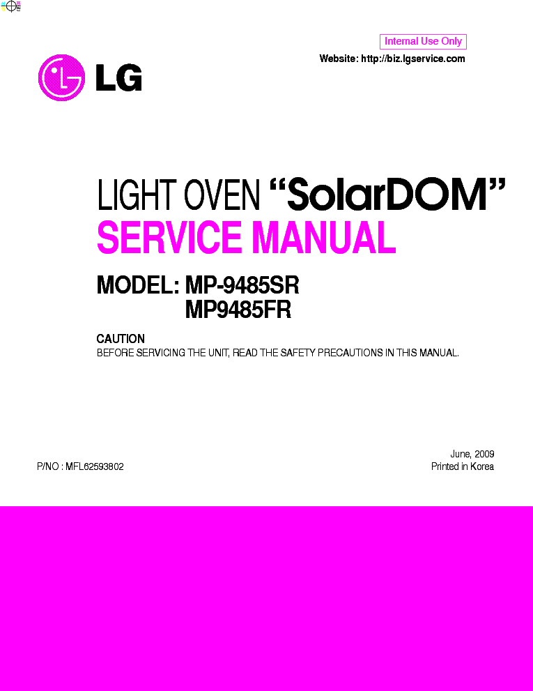 LG SOLARDOM MP-9485SR MP9485FR Service Manual download, schematics