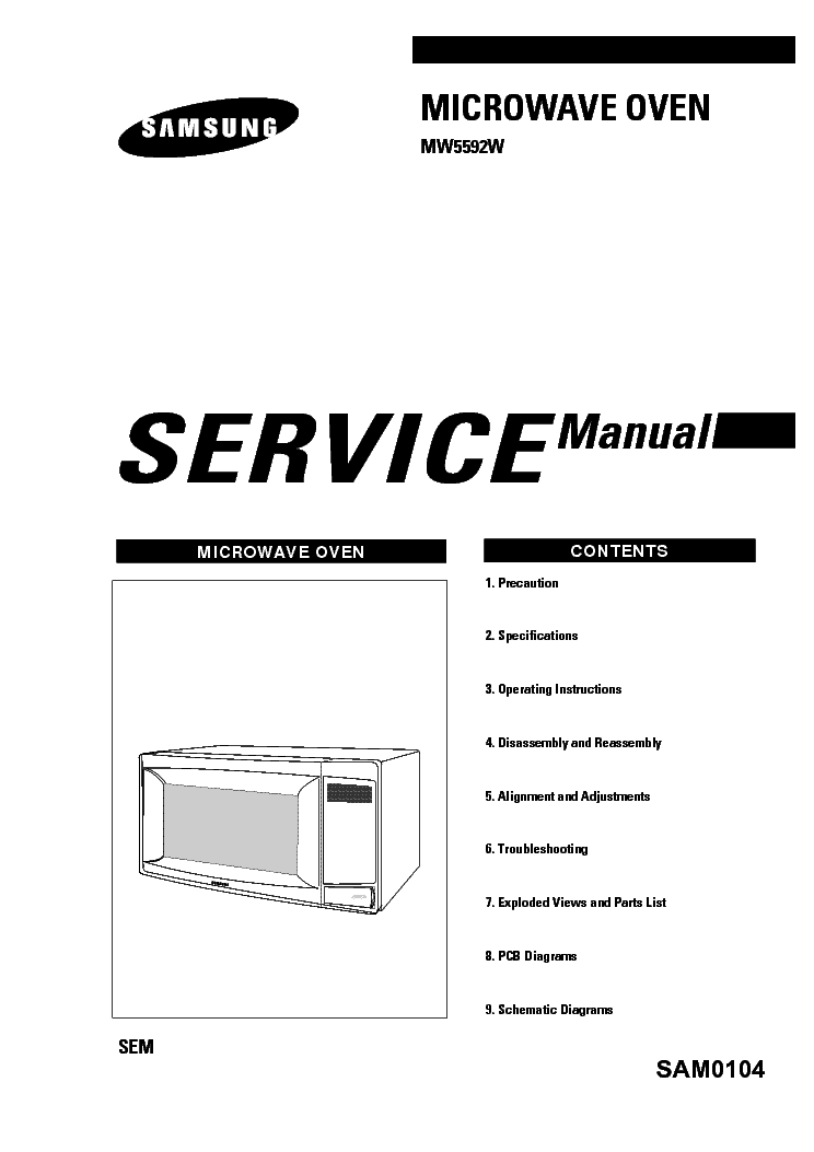 SAMSUNG MW5592W SM service manual