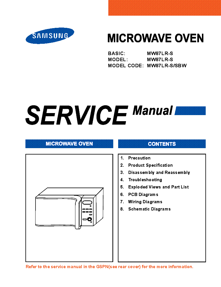 SAMSUNG MW87LR-S-SBW service manual