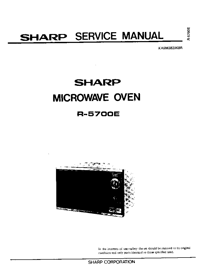 SHARP R-5700E SM service manual (1st page)