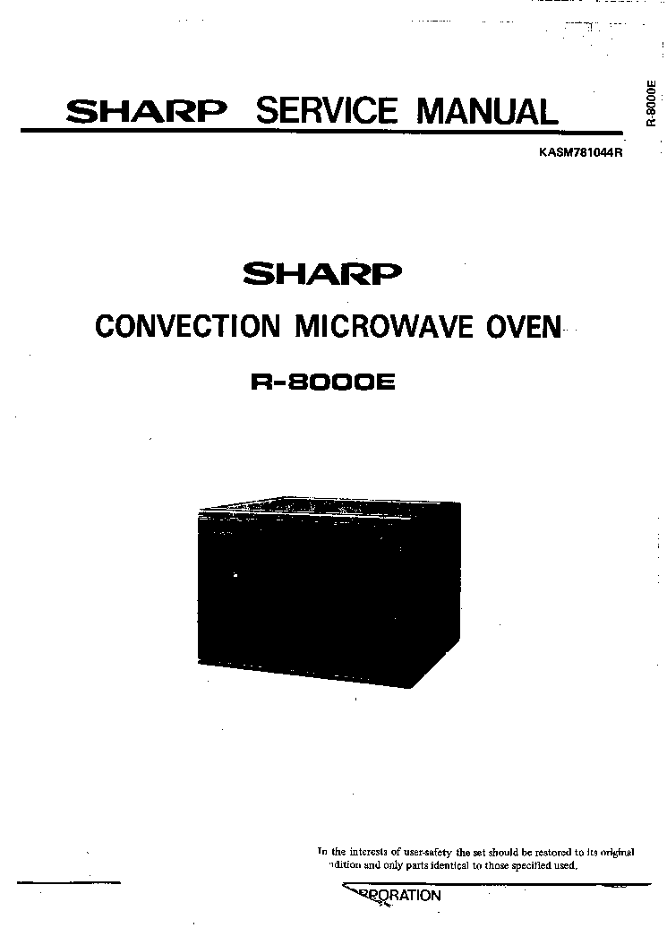 SHARP R-8000E SM service manual (1st page)