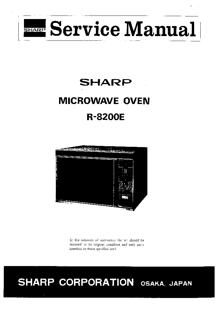 SHARP R-8200E SM service manual (1st page)