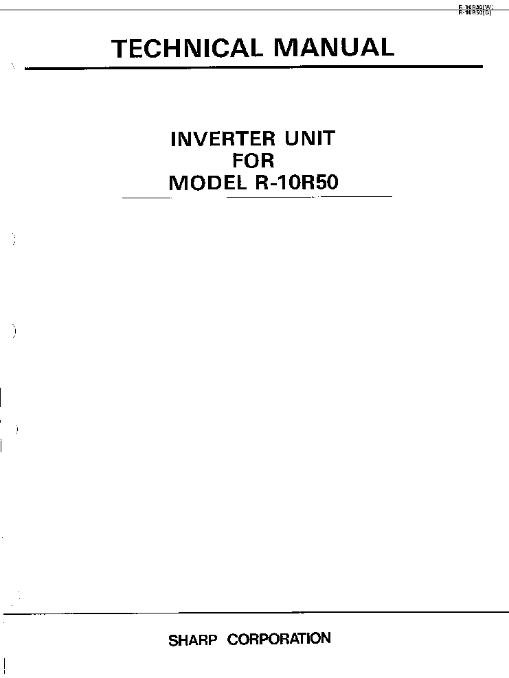 SHARP R10R50 TM GB service manual (1st page)