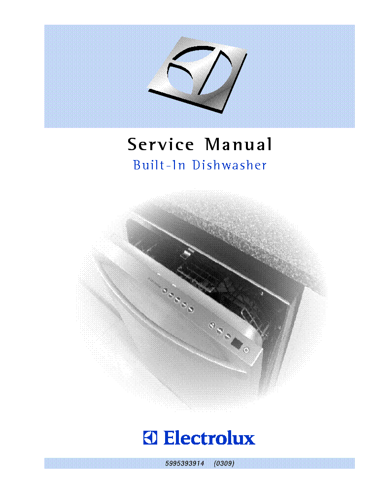 ELECTROLUX BUILT-IN DISHWASHER service manual (1st page)