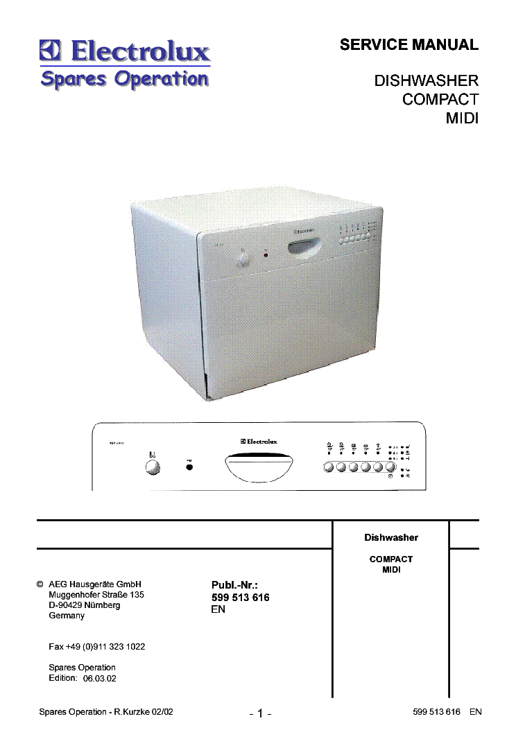 ELECTROLUX COMPACT MIDI ESF 2435 service manual (1st page)
