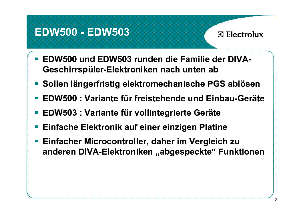 ELECTROLUX EDW500 503 service manual (2nd page)