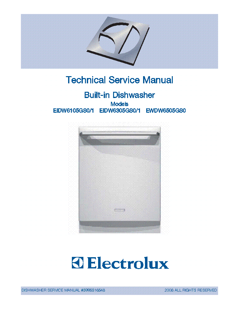 ELECTROLUX EIDW6105-6305-6505GSO service manual (1st page)