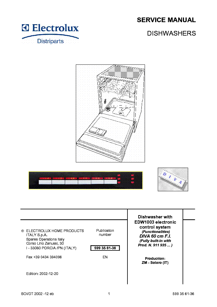 Electrolux Esl 46050 Service Manual