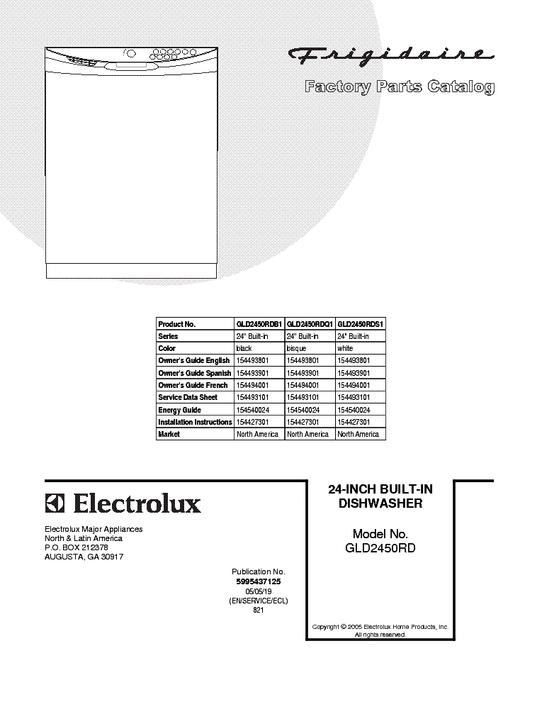 ELECTROLUX GIBSON FRIGIDARIE GLD2450RD. service manual (1st page)
