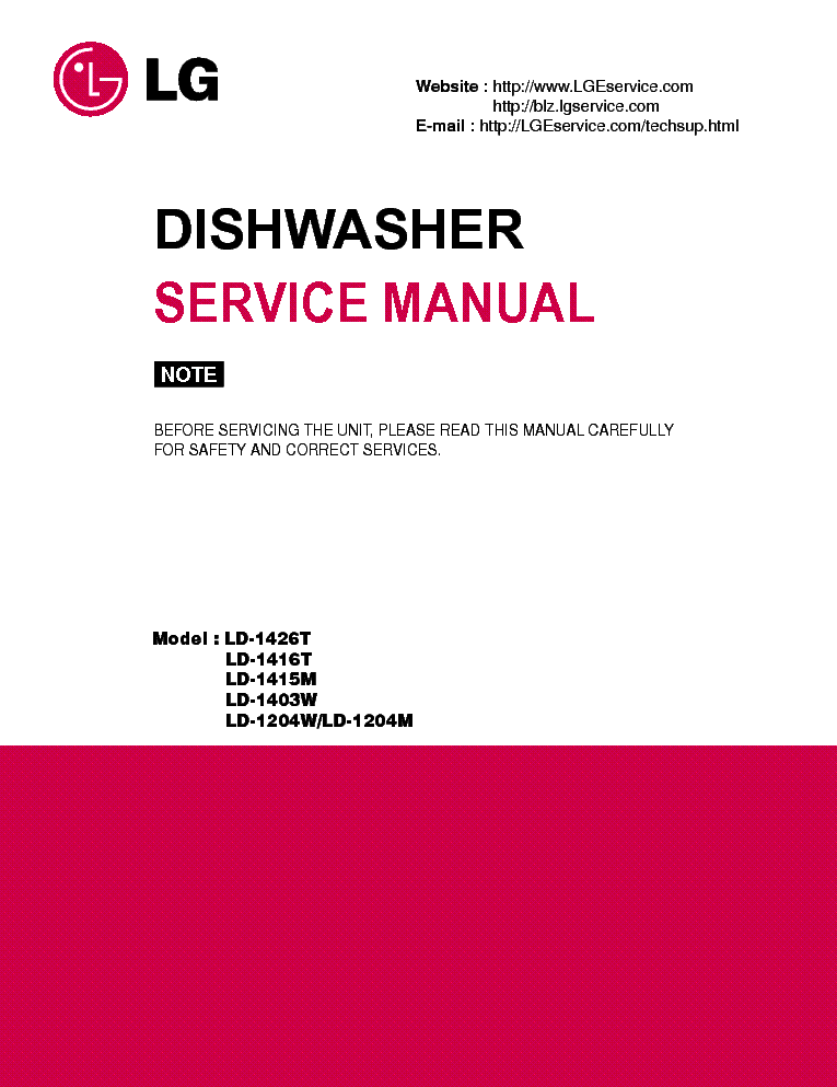 LG LD-1426T LD-1416T LD-1415M LD-1403W LD-1204W M SM service manual