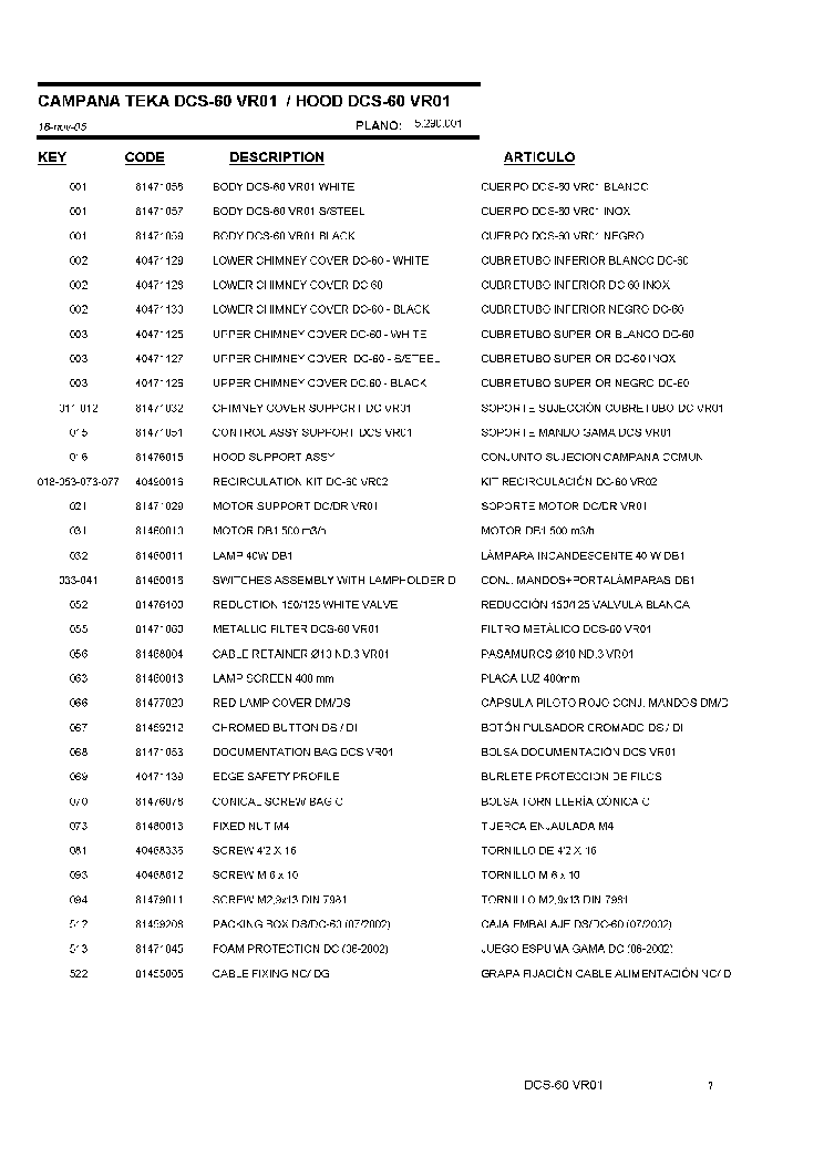 TEKA DCS60 VR01 service manual
