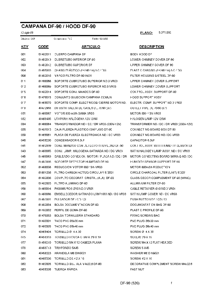 TEKA DF90 520 service manual