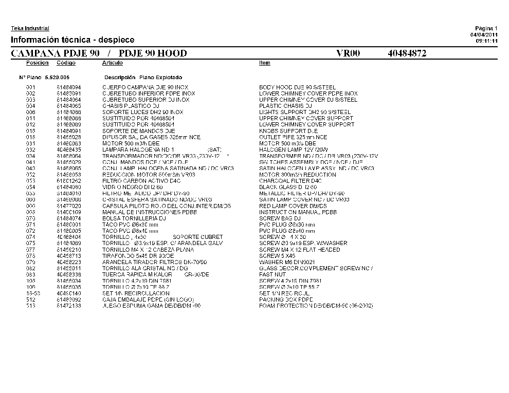 TEKA PDJE 90 service manual